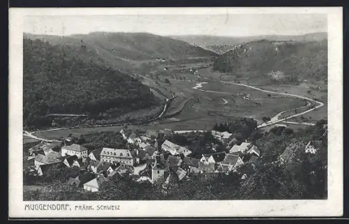 AK Muggendorf /Fränk. Schweiz, Panoramaansicht des Ortes und Wiesenttal