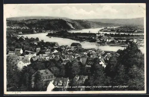 AK Vallendar, Panorama von Vallendar, Niederwerth und Urbar