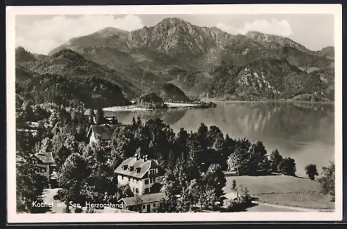 AK Kochel am See, Herzogstand, See und Alpenpanorama
