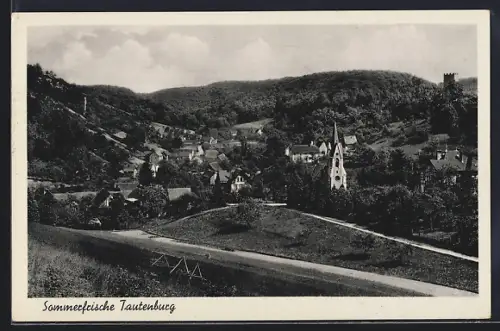 AK Tautenburg, Gesamtansicht, Kirche, Burgruine