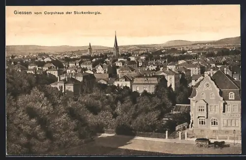 AK Giessen, Blick vom Corpshaus der Starkenburgia auf Stadtpanorama