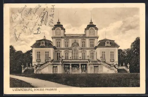 AK Ludwigsburg / Württemberg, Schloss Favorite