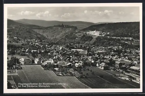AK Bad Dürkheim /Rheinpfalz, Klosterruine Limburg, Luftaufnahme