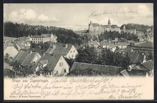 AK Sigmaringen, Schloss Sigmaringen, Stadtansicht