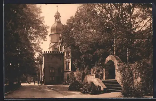 AK Coburg, Blick von der Casimirstrasse zum Ketschentor