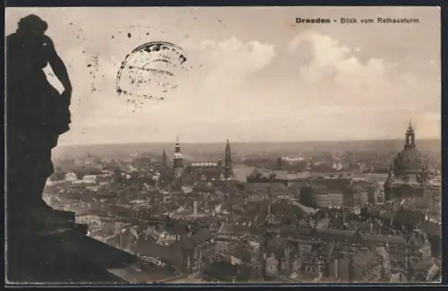 AK Dresden, Blick vom Rathausturm
