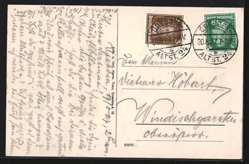 AK Dresden, Blick vom Rathausturm