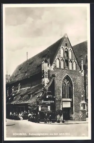 AK Nürnberg, Blick auf den Gasthof Bratwurstglöcklein