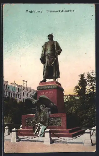 AK Magdeburg, Blick auf Bismarckdenkmal