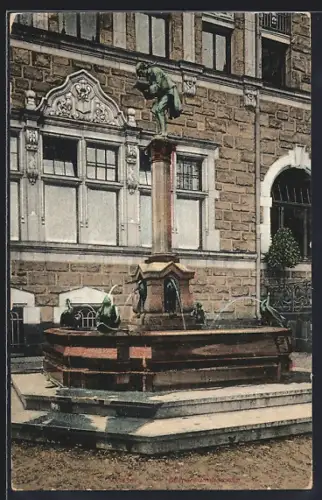 AK Kassel, Bücherwurmbrunnen am Brüder-Grimm-Platz