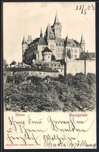 AK Wernigerode, Blick zum Schloss