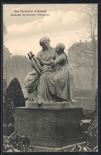 AK Berlin-Tiergarten, Das Deutsche Volkslied, Denkmal im Tiergarten