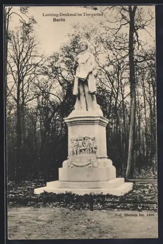 AK Berlin-Tiergarten, Lortzing-Denkmal im Tiergarten