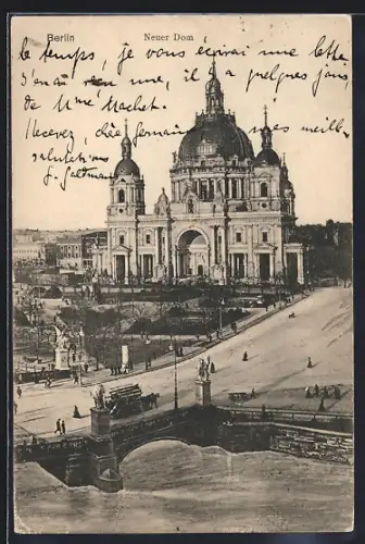 AK Berlin, Neuer Dom mit Pferdebahn