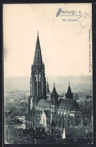 AK Freiburg / Breisgau, Münster aus der Vogelschau