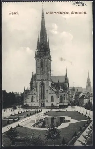AK Wesel / Rhein, Willibrordikirche vom Westen aus