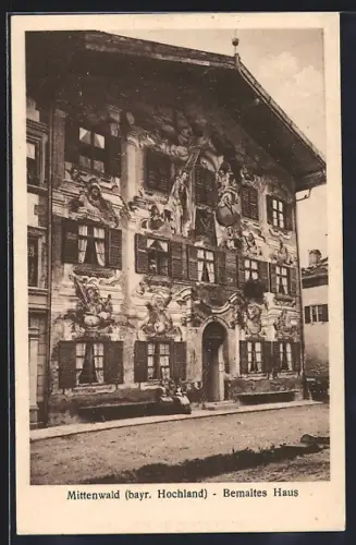 AK Mittenwald /Bayr. Hochland, Bemaltes Haus