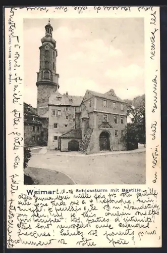AK Weimar / Thüringen, Schlossturm mit Bastille