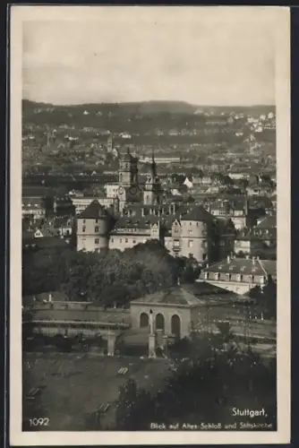 AK Stuttgart, Altes Schloss und Stiftskirche