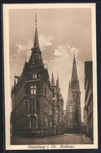 AK Oldenburg i. Gr., Rathaus mit Kirche
