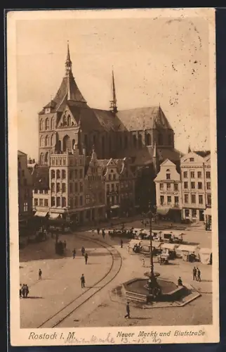 AK Rostock, Neuer Markt und Blutstrasse