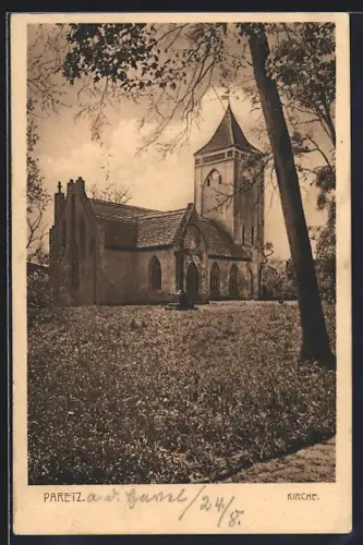 AK Paretz, Blick zur Kirche