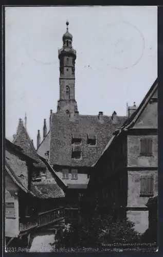 AK Rothenburg o. T., Partie vom Hofe der Marien-Apotheke