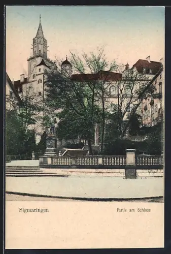 AK Sigmaringen, Schloss mit Denkmal