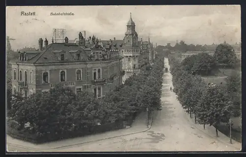AK Rastatt, Partie an der Bahnhofstrasse