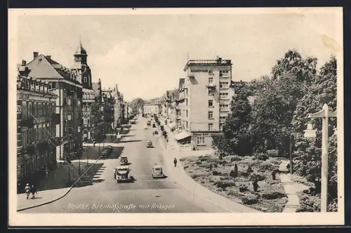 AK Rastatt, Strasse mit Anlagen