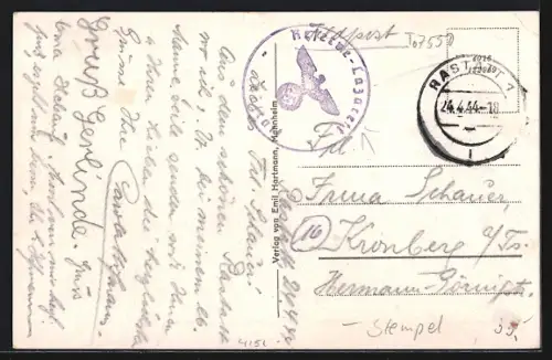 AK Rastatt, Strasse mit Alpinum