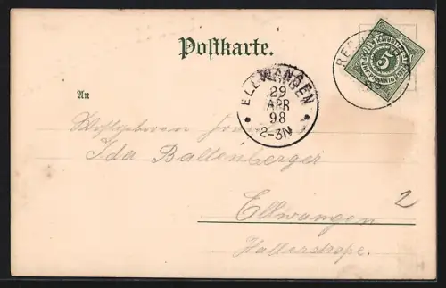Künstler-AK Stuttgart, Nachtwächter am Marktplatz