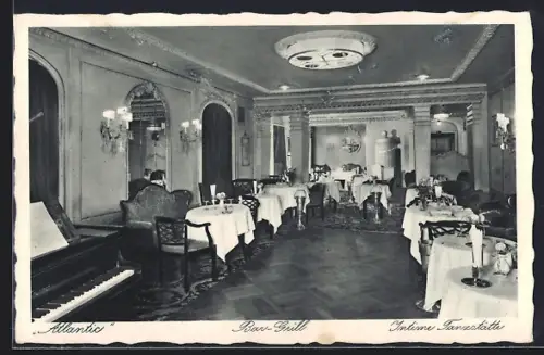AK Berlin-Charlottenburg, Restaurant Atlantic Innenansicht, Inh. Max Pietryk. Kurfürstendamm 14/15