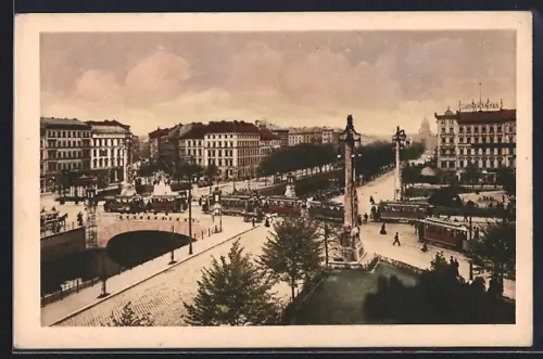 AK Berlin-Kreuzberg, Oranienplatz mit Oranienbrücke