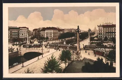 AK Berlin-Kreuzberg, Oranienplatz mit Oranienbrücke