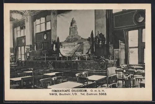 AK Berlin, Conzertcafe Colosseum, Beuthstrasse 1/3, Innenansicht