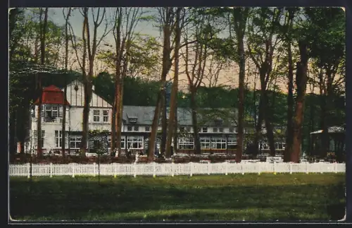 AK Bad Schwartau, Gaststätte Waldhalle O. Witt, Panorama mit Garten u. Pavillon