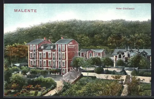 AK Malente, Hotel Cecilienruh mit Anlagen aus der Vogelschau