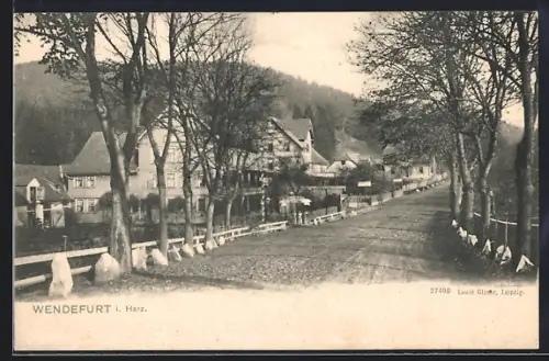 AK Wendefurt i. Harz, Blick in die Ortseingangsstrasse
