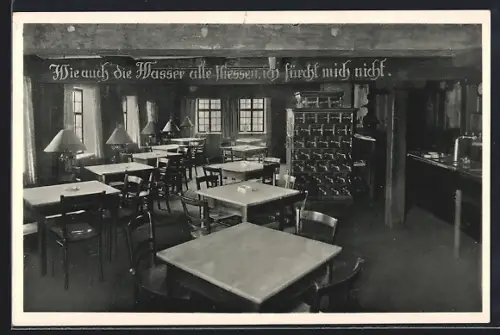 AK Stolberg /Harz, Gasthaus Bürgergarten von Karl Hempel`s Nachf. Piotrowsky, Innenansicht