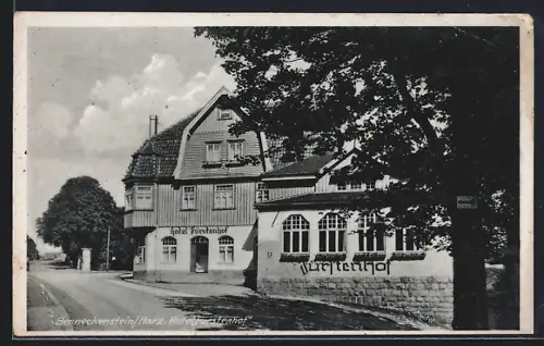 AK Benneckenstein /Harz, Hotel Fürstenhof mit Strasse