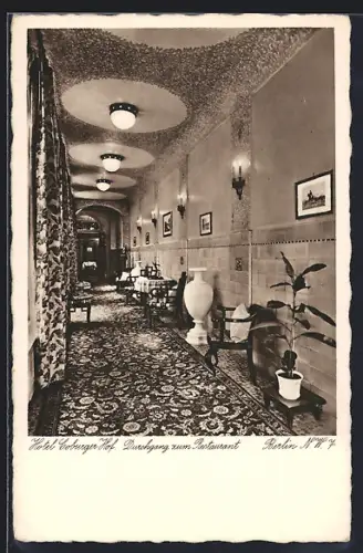 AK Berlin, Hotel Coburger Hof, Georgenstrasse 23, Durchgang zum Restaurant