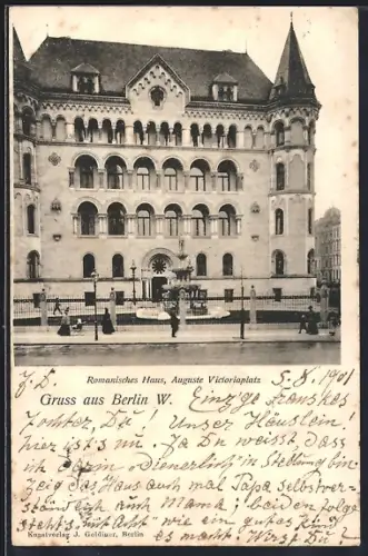 AK Berlin-Charlottenburg, Romanisches Haus, Auguste Victoriaplatz