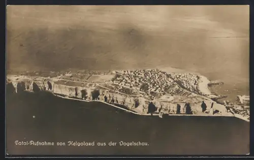 AK Helgoland, Totalansicht aus der Vogelschau