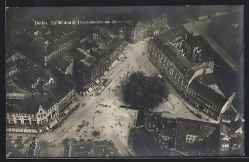AK Berlin, Spittelmarkt mit Strassenbahn, Fliegeraufnahme