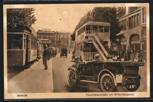 AK Berlin-Schöneberg, Tauentzienstrasse am Wittenbergplatz mit Auto