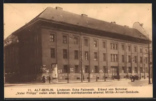 AK Berlin-Kreuzberg, Militär-Arrest-Gebäude Vater Philipp, Lindenstrasse Ecke Feilnerstrasse