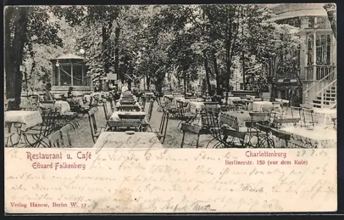 AK Charlottenburg, Restaurant und Cafe Eduard Falkenberg, Berlinerstrasse 150