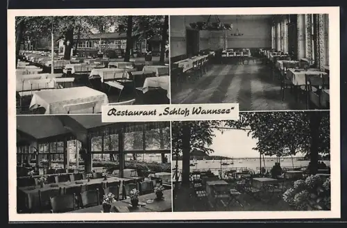 AK Berlin-Nikolassee, Restaurant Schloss Wannsee, Kronprinzessinnenweg 21