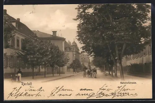 AK Rastatt, Partie in der Bahnhofstrasse